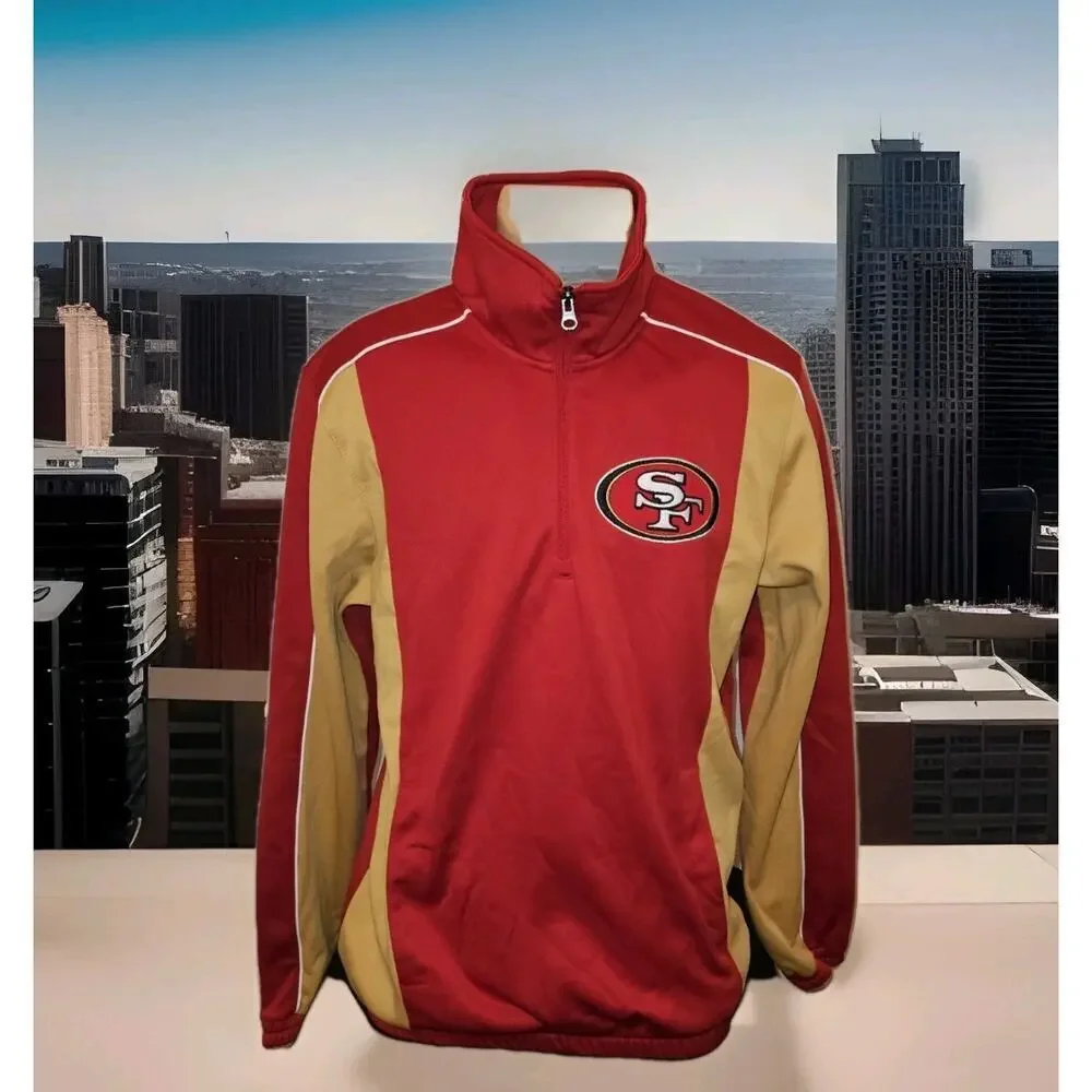 NWT! NFL San Francisco 49ers Pullover Performance Fleece 1/4 Zip Jacket Small
